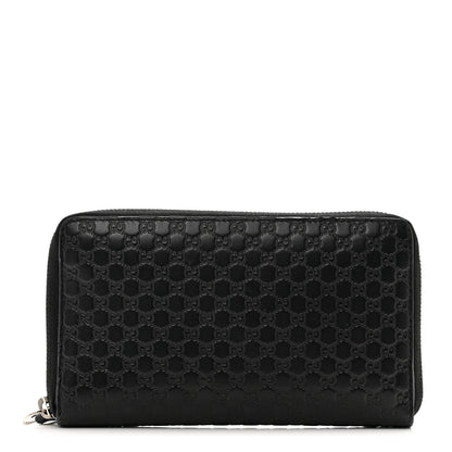Gucci Microguccissima Large Zip Around Organizer Wallet Black 1 of 11