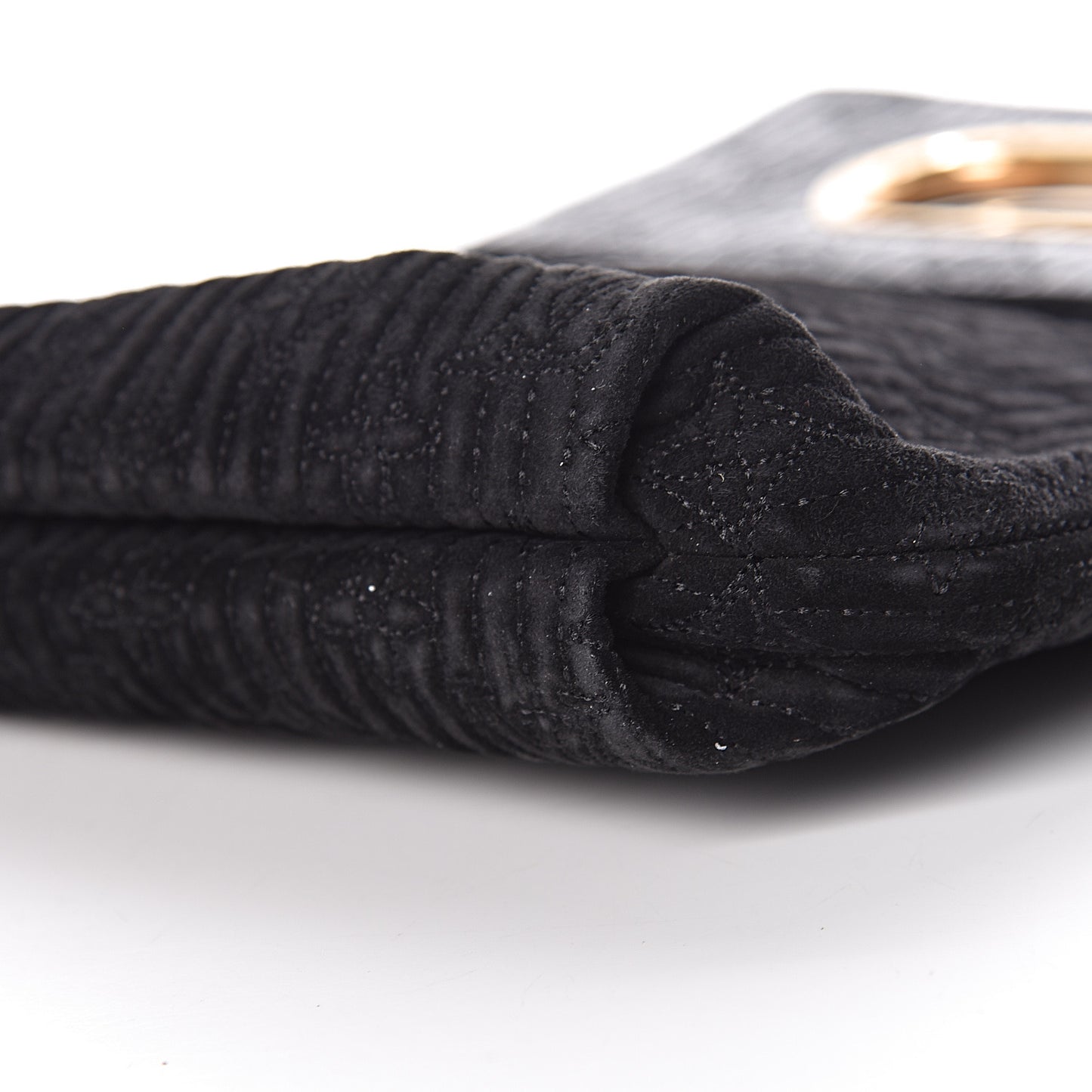 Suede Monogram Motard Afterdark Clutch Black