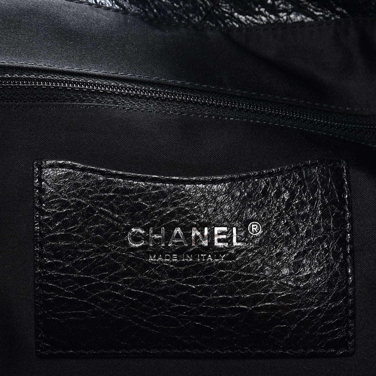 Glazed Calfskin Large On The Road Tote Black