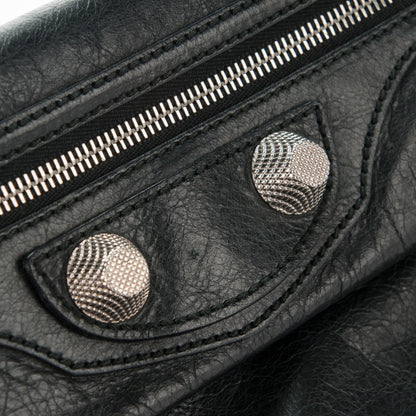 Balenciaga Agneau Giant 21 Silver Hardware Envelope Clutch Black 8 of 8