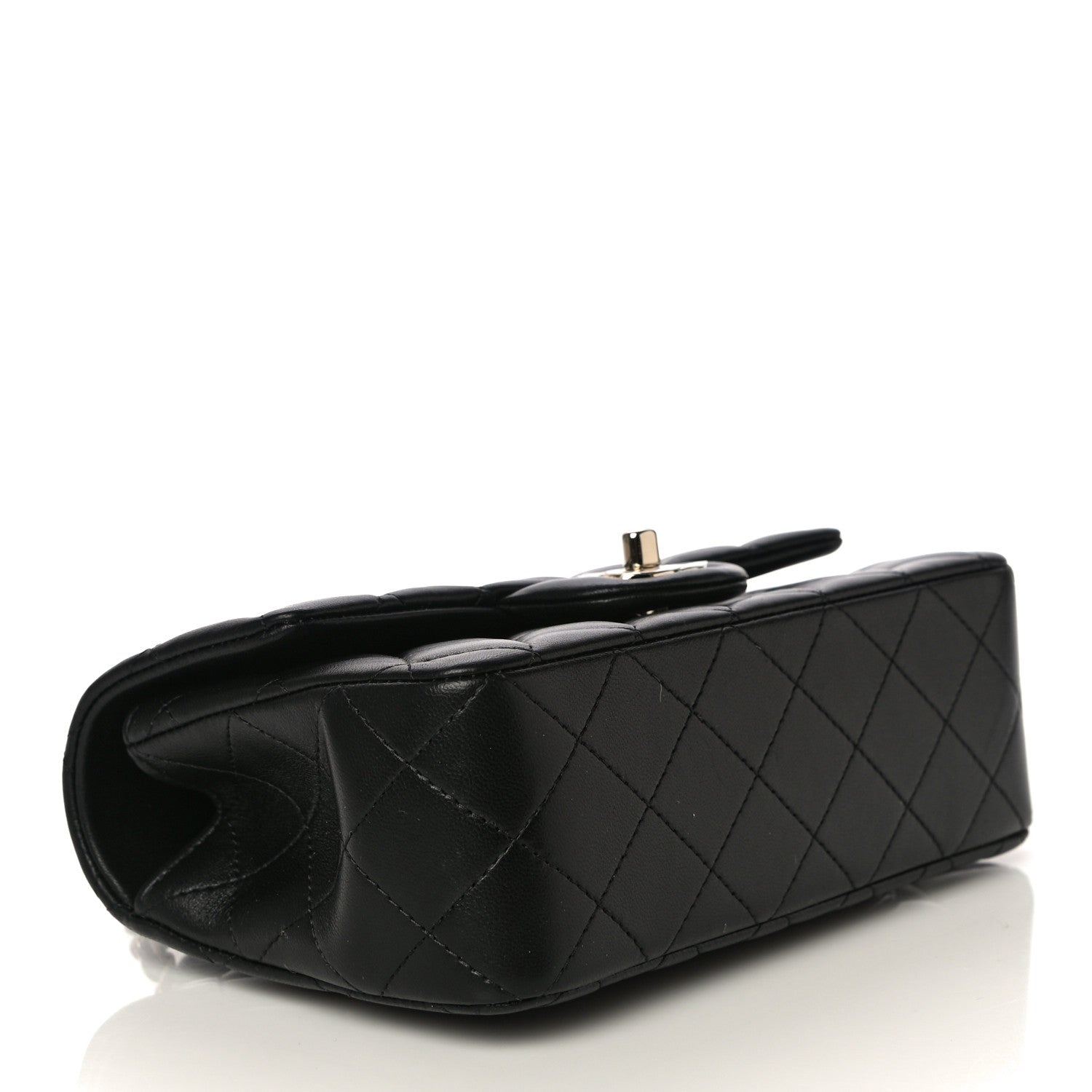 Chanel Lambskin Quilted Mini Top Handle Rectangular Flap Black 4 of 11
