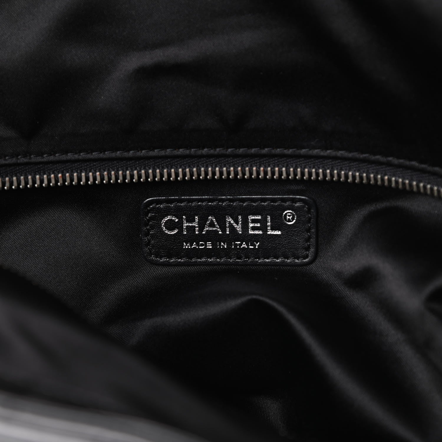 Chanel Vinyl Quilted Frozen Shopping Tote Black 6 of 15