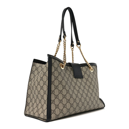 Gucci GG Supreme Monogram Medium Padlock Tote Black 3 of 11