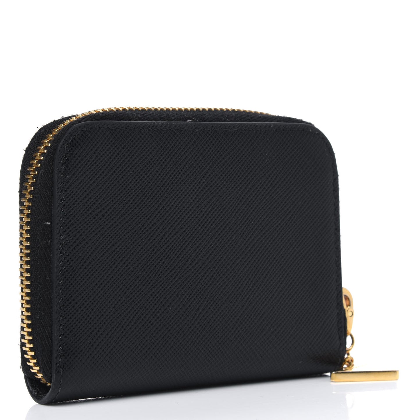 Saffiano Metal Zip Coin Purse Black