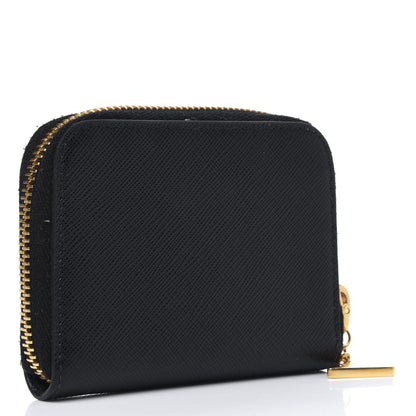 Prada Saffiano Metal Zip Coin Purse Black 2 of 4