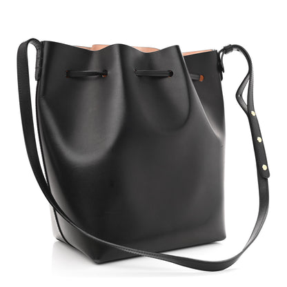 Mansur Gavriel Vegetable Tanned Calfskin Bucket Bag Black Ballerina 3 of 13
