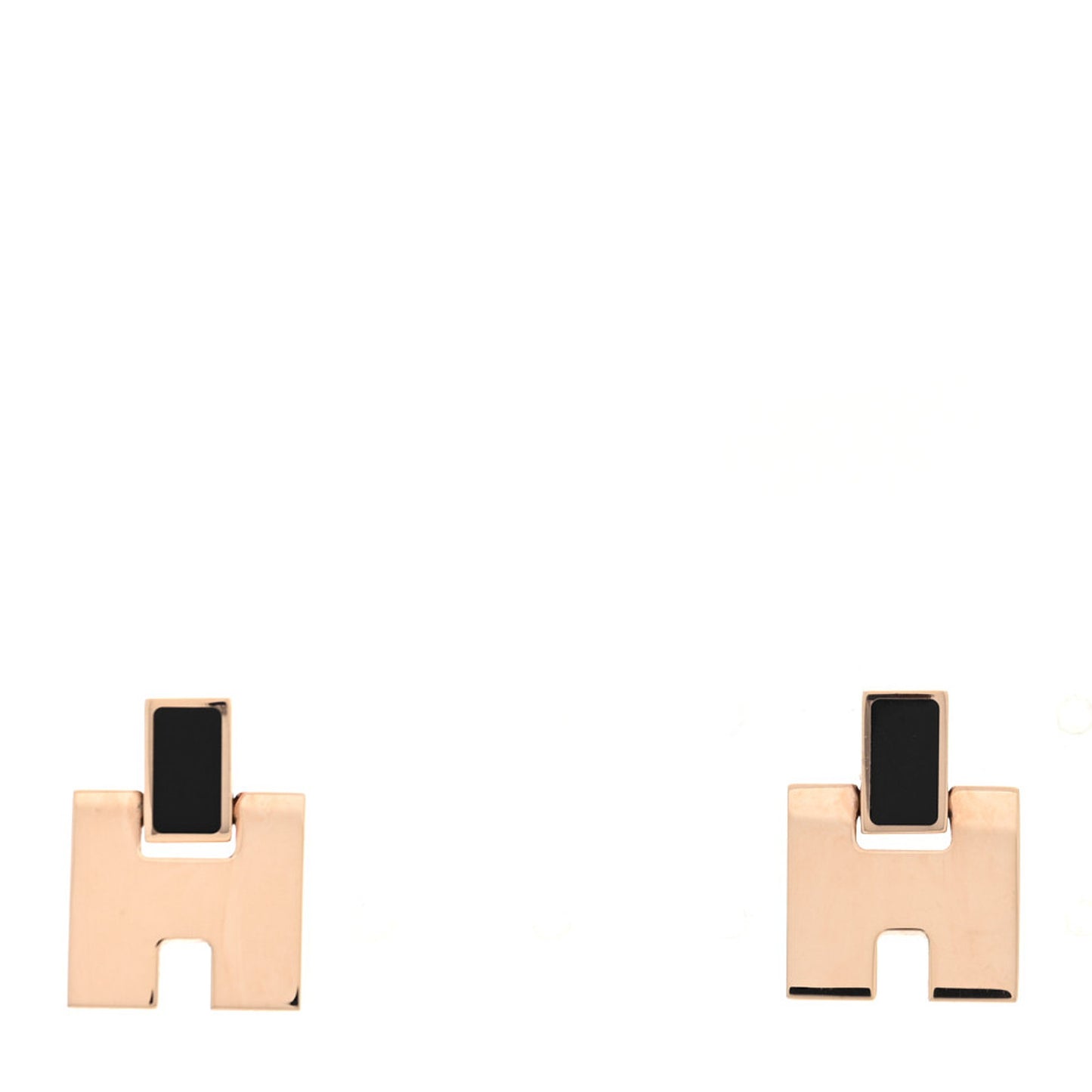 Rose Gold Lacquer Eileen Earrings Black