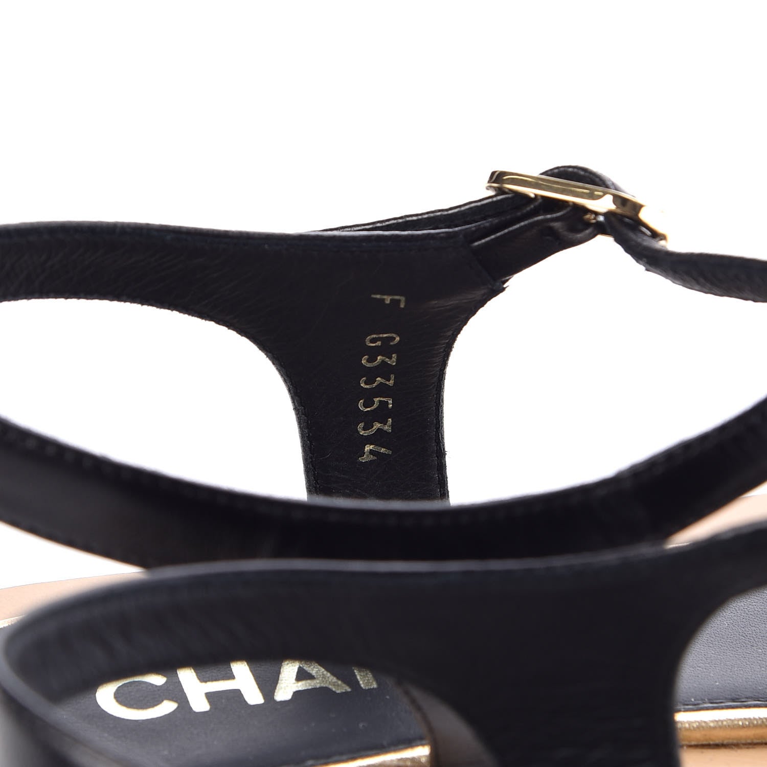 Chanel Lambskin Chain CC Thong Sandals 38.5 Black White 8 of 9