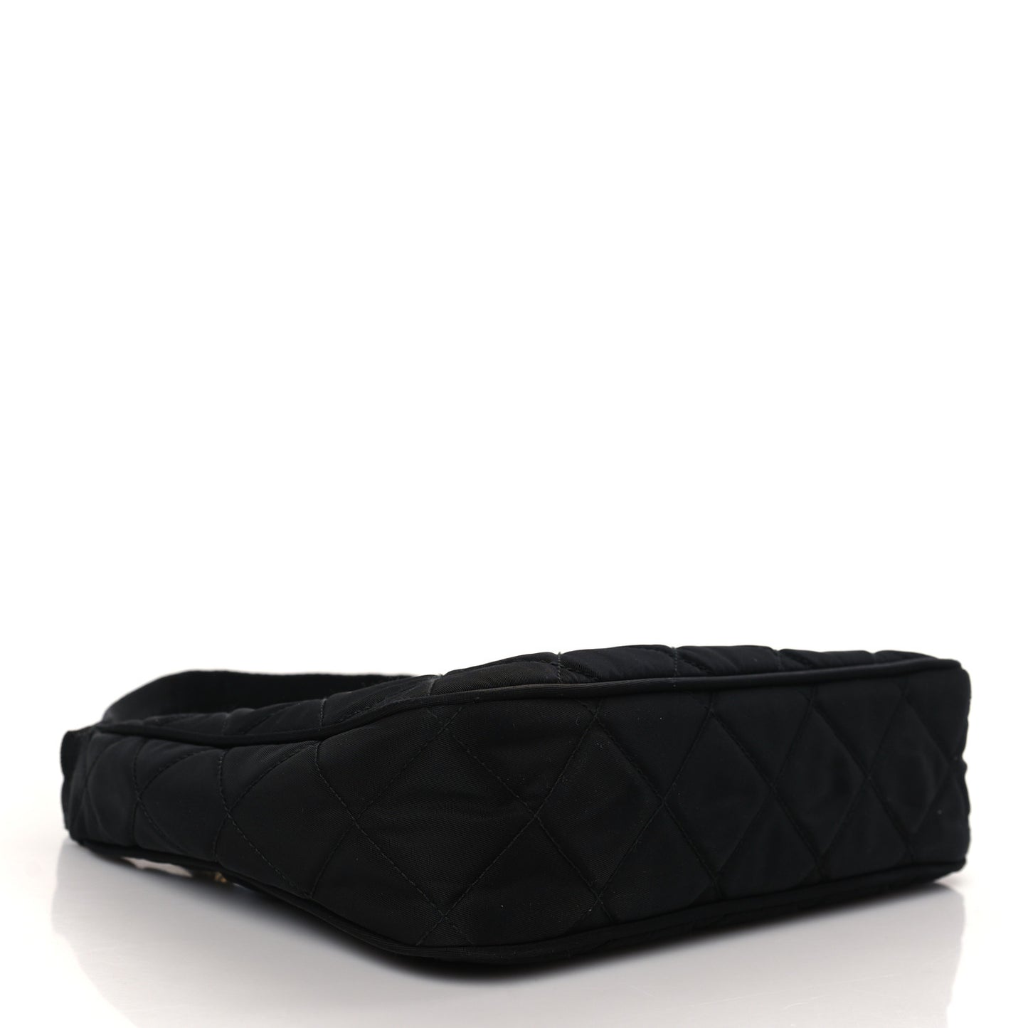 Tessuto Nylon Stitched Shoulder Bag Black