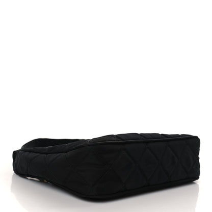 Prada Tessuto Nylon Stitched Shoulder Bag Black 4 of 12