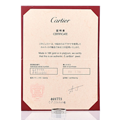 Cartier 18K White Gold 5.5mm LOVE Ring 63 10.25 5 of 5