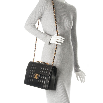 Chanel Lambskin Vertical Quilt Jumbo Flap Black 2 of 8