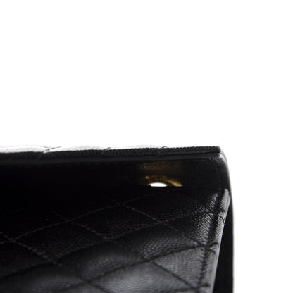 Saint Laurent Grain De Poudre Textured Mixed Matelasse Triquilt Medium Monogram Satchel Black 11 of 13