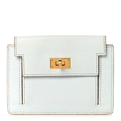 Hermes Chevre Mysore Kelly Pocket Compact Wallet Bleu Brume 1 of 8
