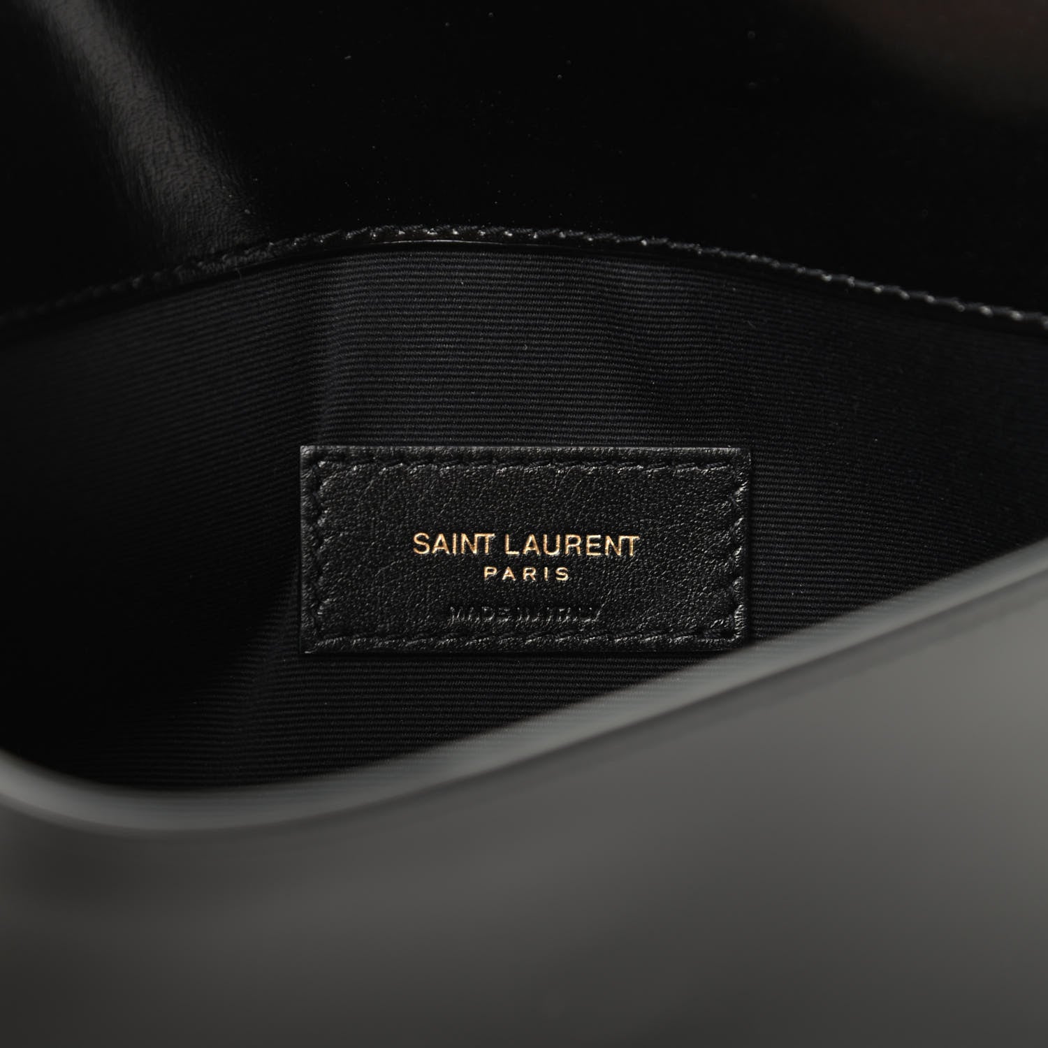 Saint Laurent Smooth Shiny Calfskin Monogram Uptown Pouch Black 6 of 6