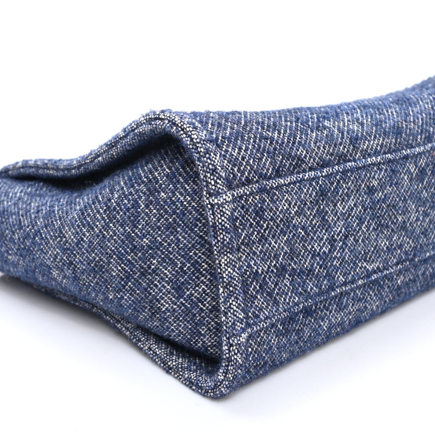 Mixed Fibers Calfskin Small Deauville Tote Blue