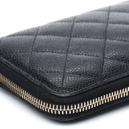 Chanel Caviar Quilted Large Gusset Zip Around Wallet Black 19 of 24