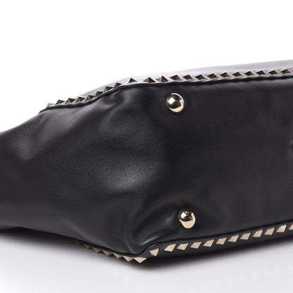 Valentino Garavani Vitello Medium Rockstud Tote Black 7 of 10