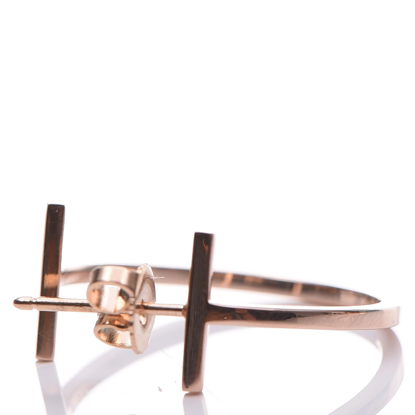 18K Rose Gold Medium T Wire Hoop Earrings