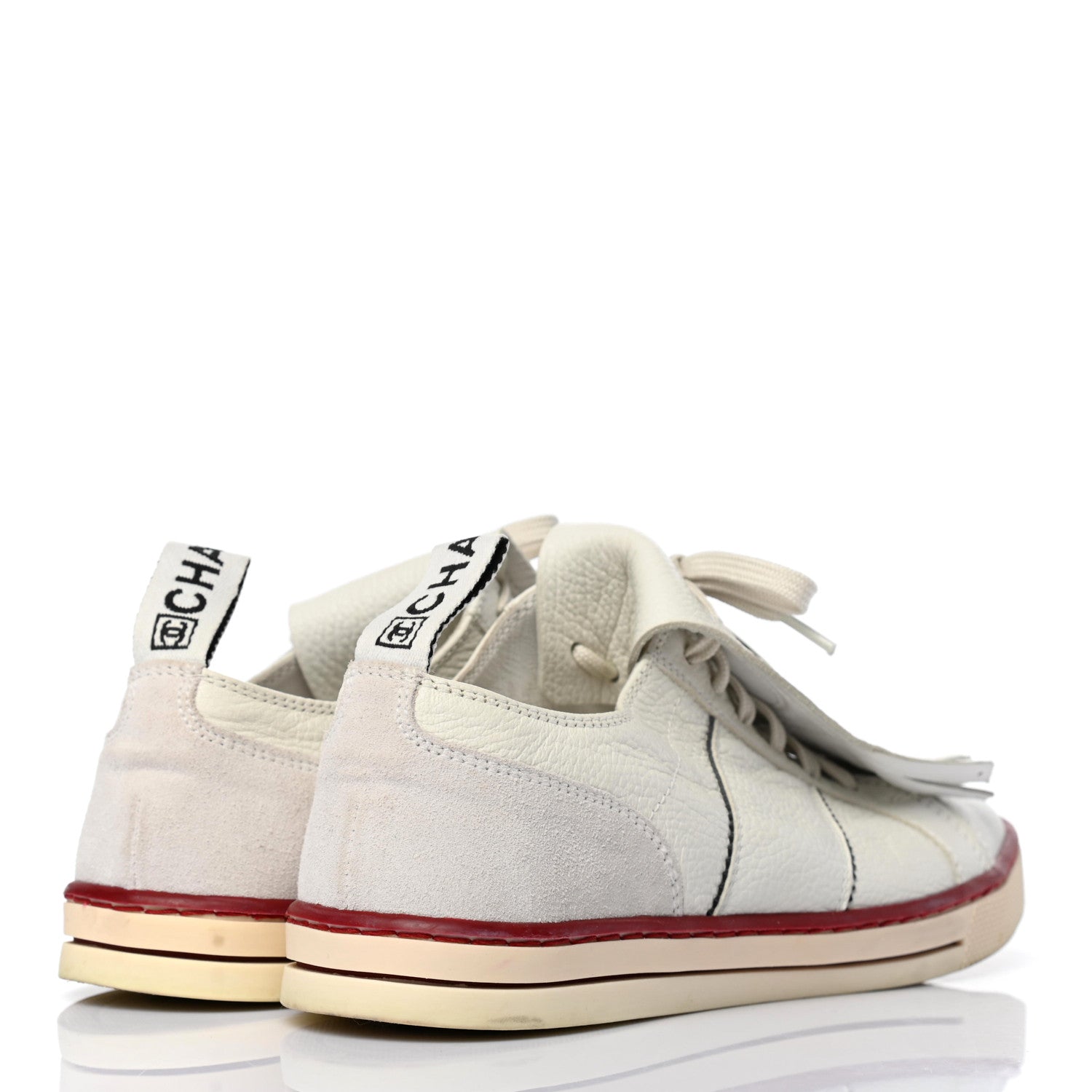 Chanel Calfskin Fringe Golf Tennis 37.5 White 4 of 14