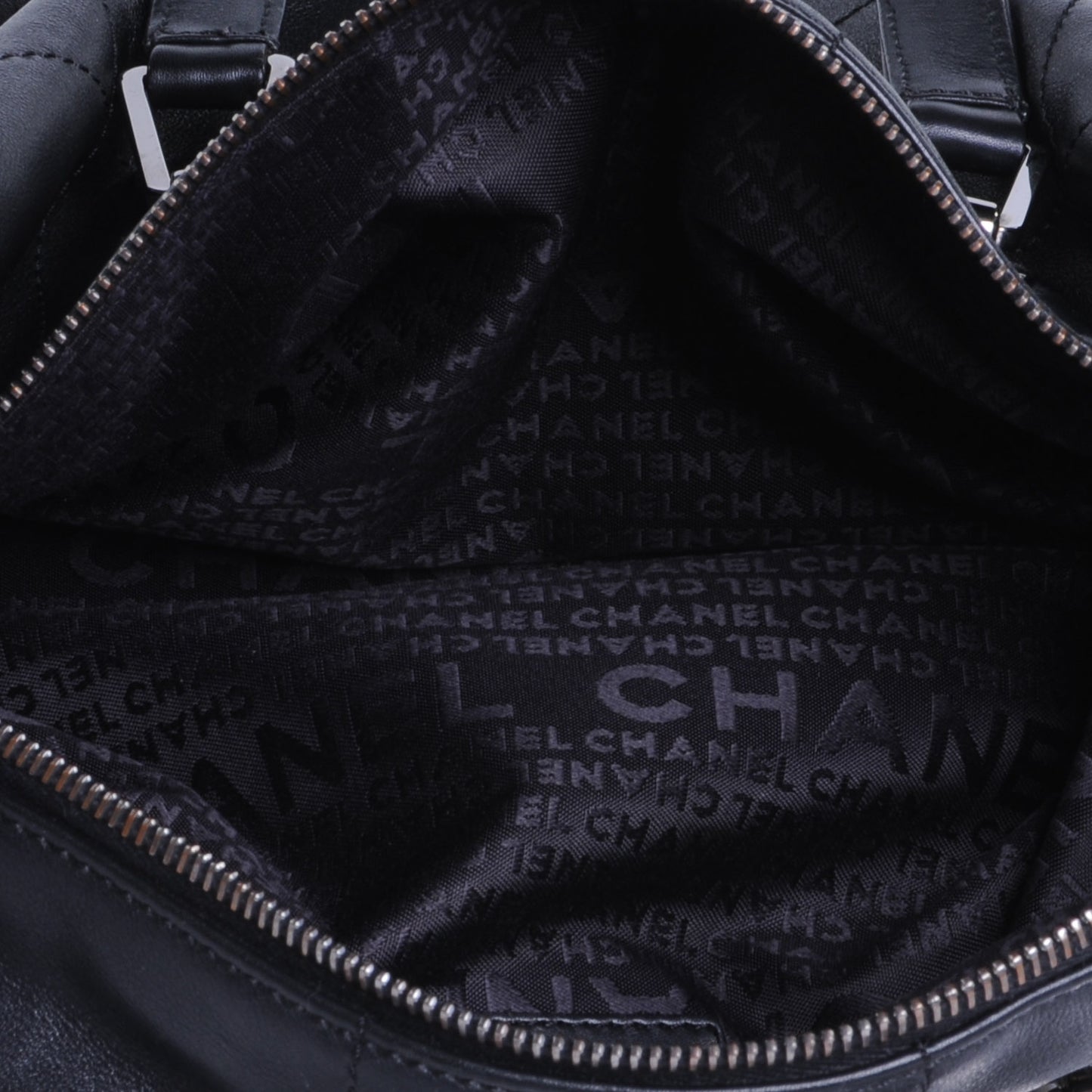 Leather Square Stitched Handbag Black