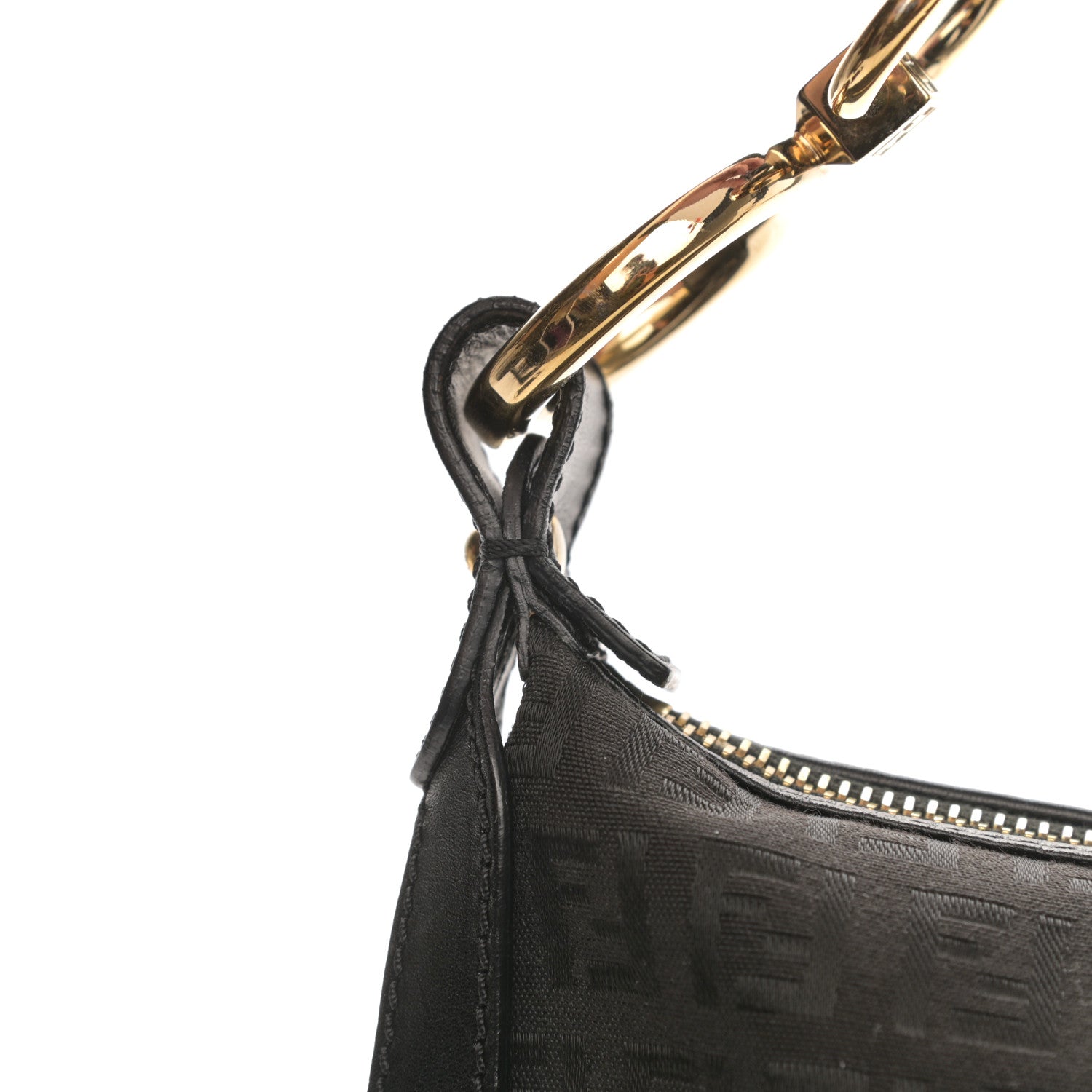 Fendi Zucchino Cuoio Chef Pocket Shoulder Bag Black 14 of 16