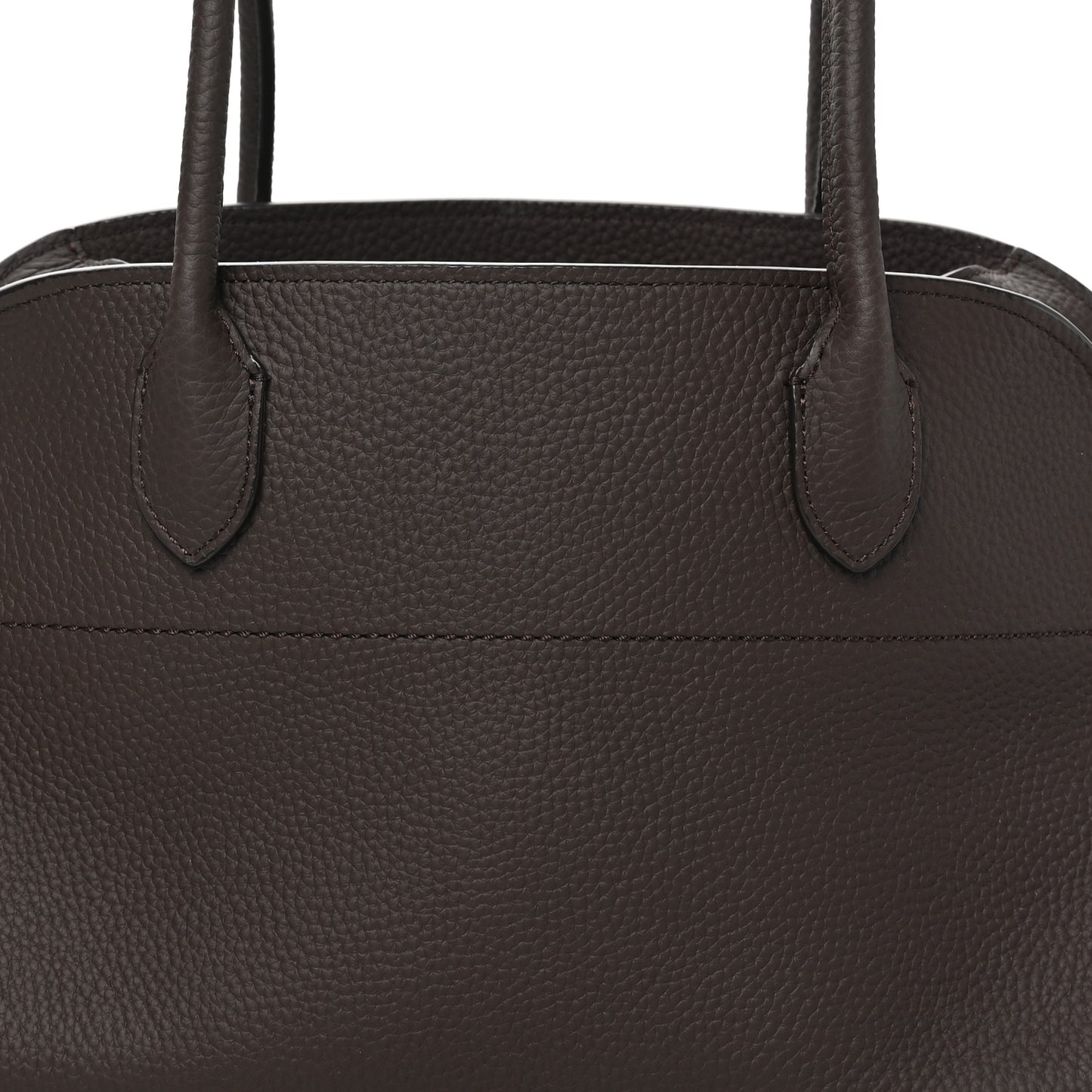 Matte Grained Calfskin Margaux Shoulder 12 Deep Brown