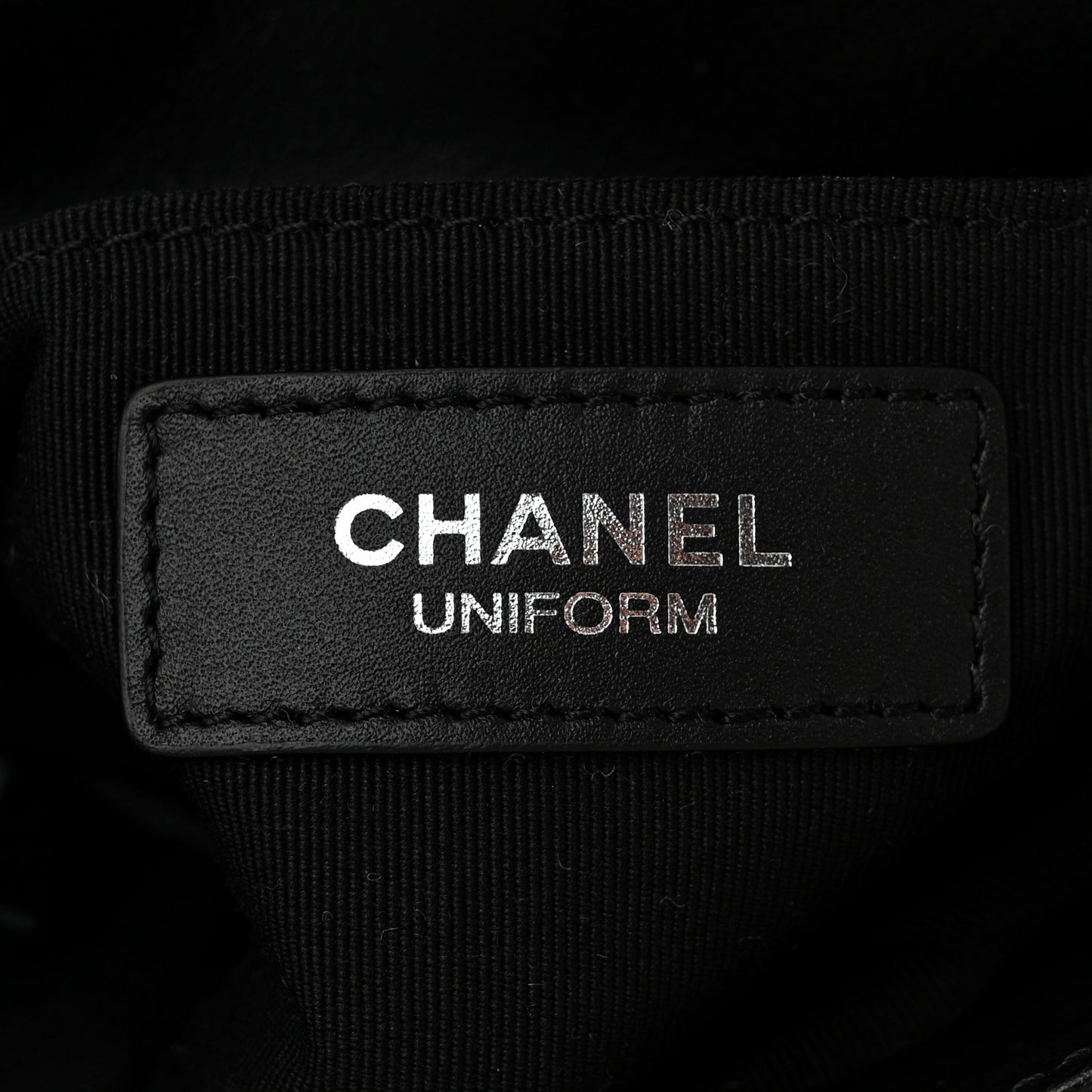 Calfskin Quilted CC Uniform Flap Belt Bag Black