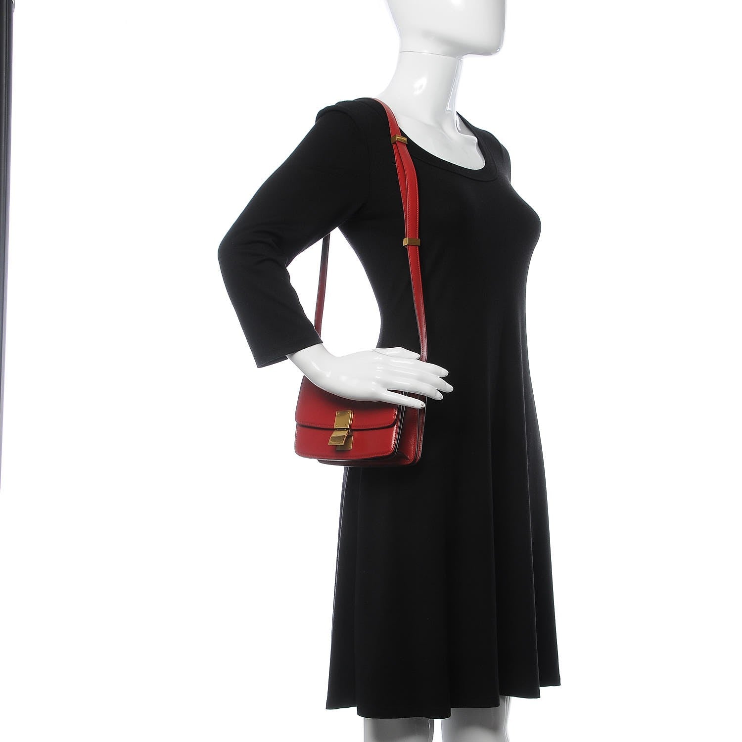 Celine Smooth Calfskin Small Classic Box Flap Bag Red 12 of 26