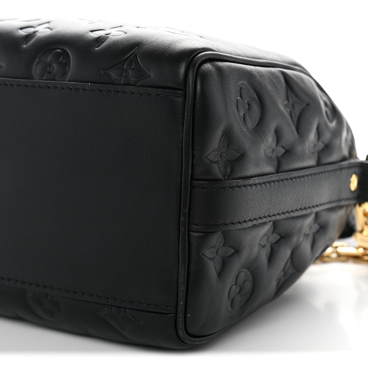 Louis Vuitton Lambskin Embossed Monogram Speedy 22 Bandouliere Black 9 of 9
