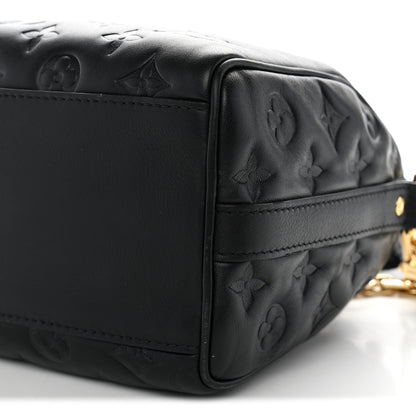 Louis Vuitton Lambskin Embossed Monogram Speedy 22 Bandouliere Black 9 of 9