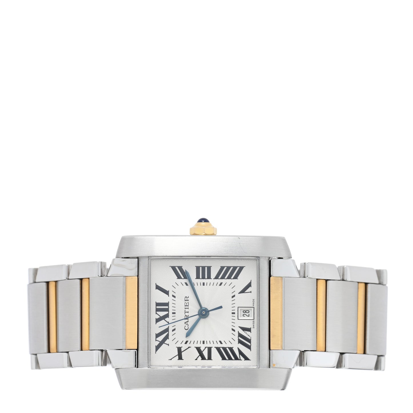 Stainless Steel 18K Yellow Gold 28mm Tank Francaise Automatic Watch