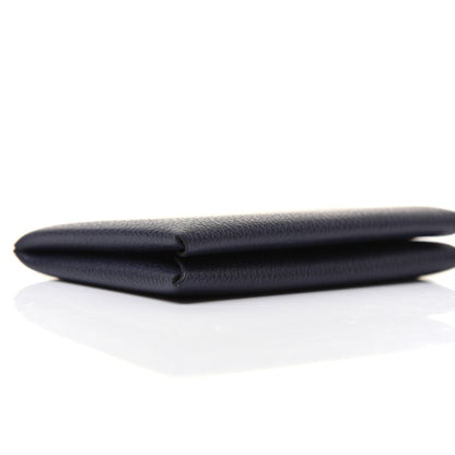 Hermes Evercolor Calvi Card Case Bleu Nuit 6 of 11