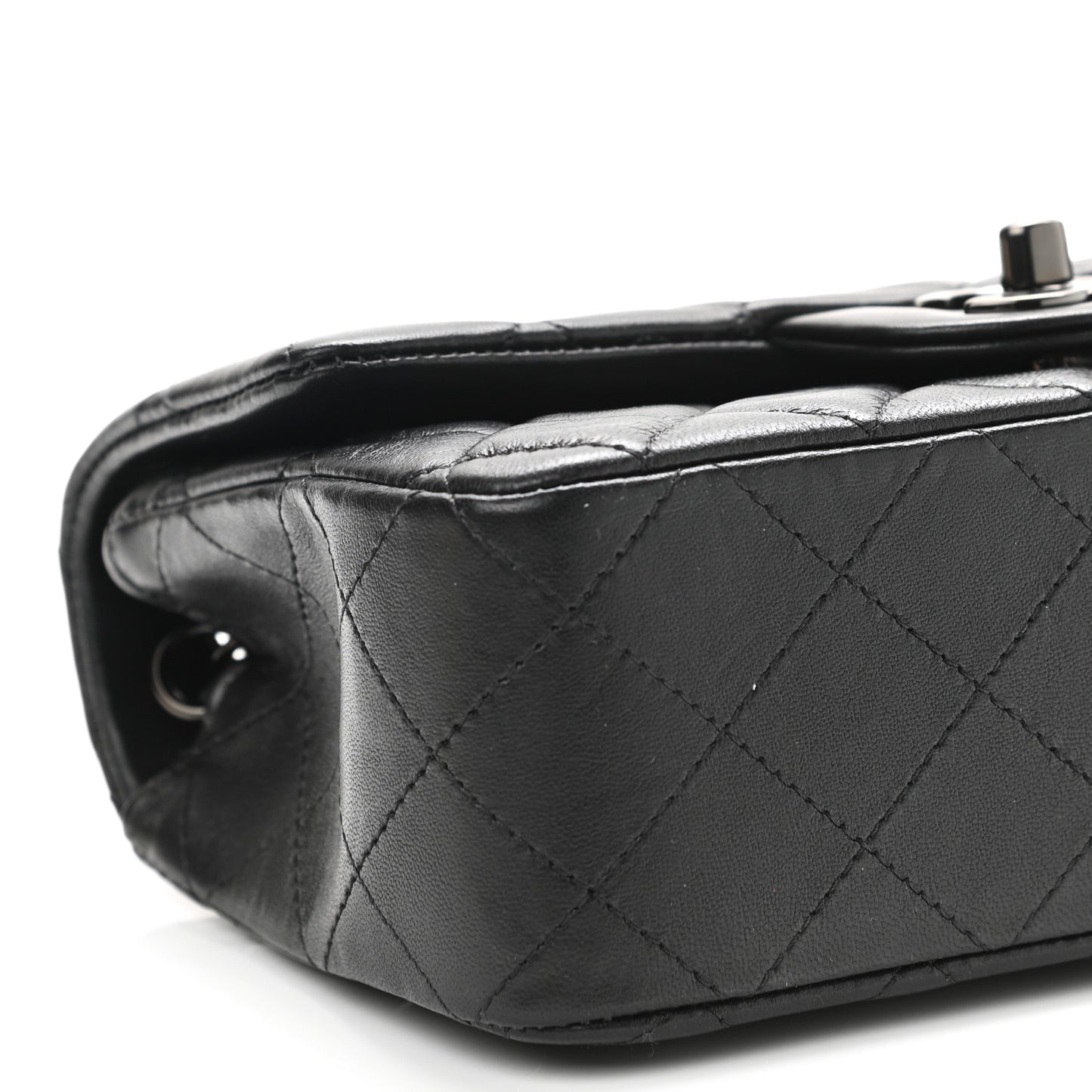 Lambskin Quilted Mini Rectangular Flap So Black