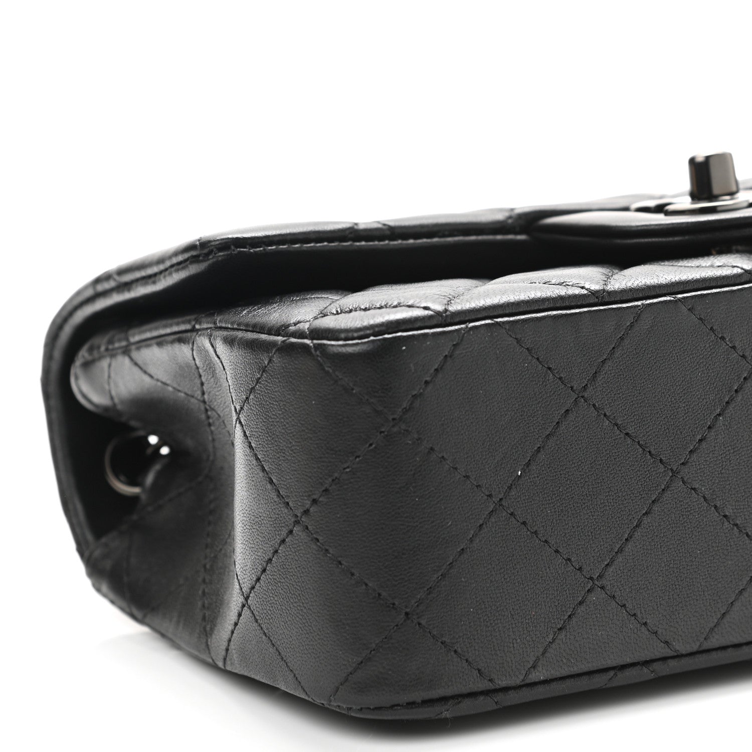Chanel Lambskin Quilted Mini Rectangular Flap So Black 9 of 10
