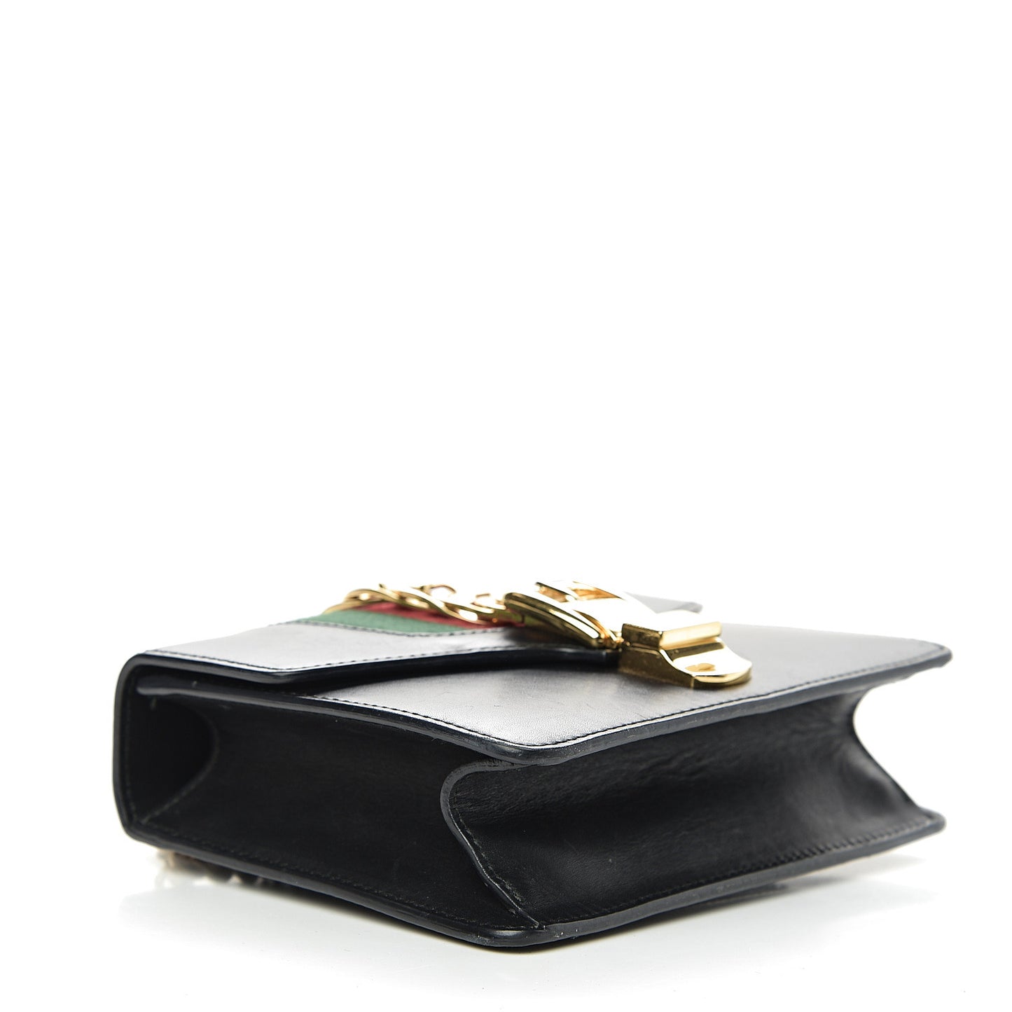 Calfskin Mini Sylvie Chain Shoulder Bag Black
