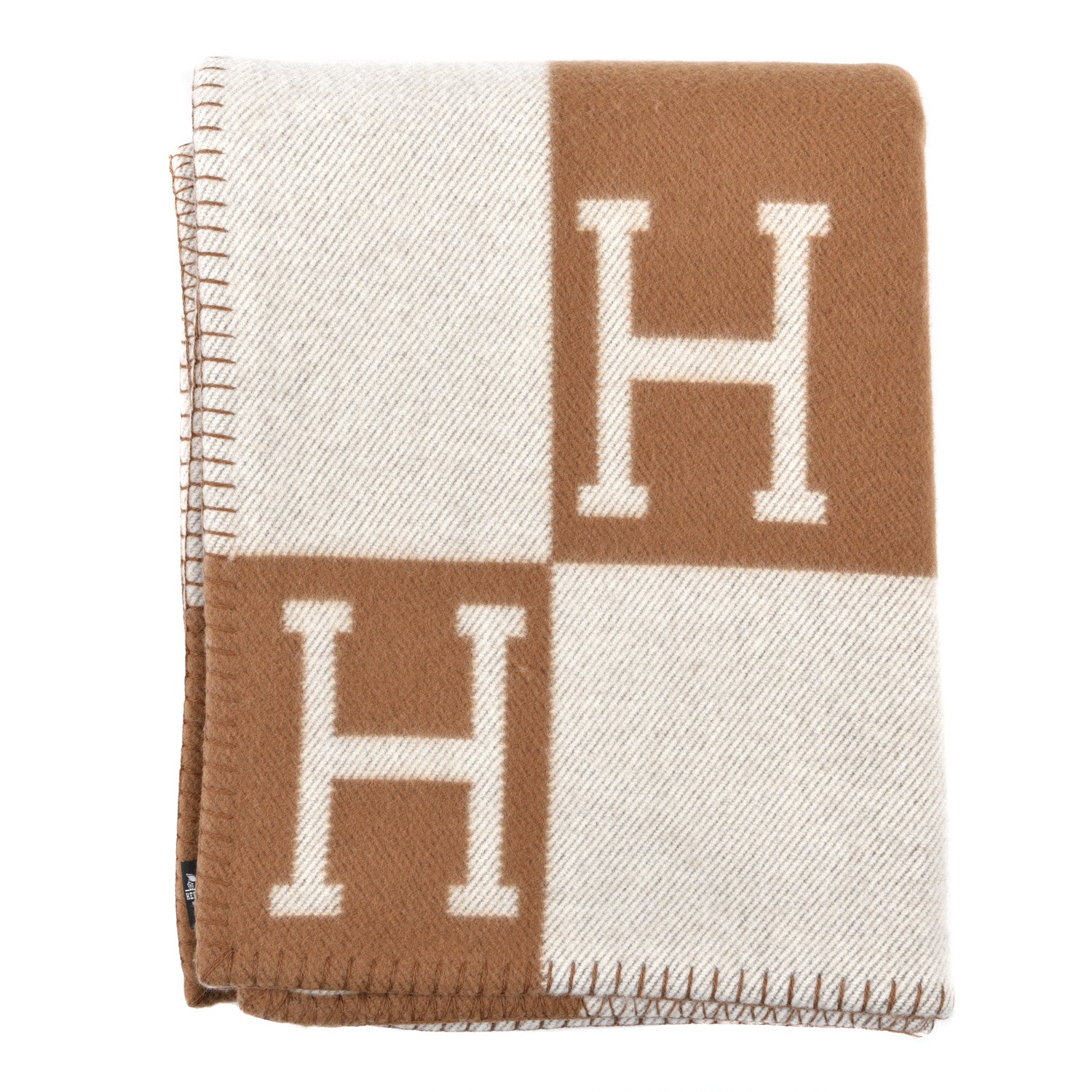 Hermes Wool Cashmere Avalon Blanket Ecru Camel 1 of 3