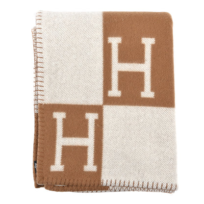 Hermes Wool Cashmere Avalon Blanket Ecru Camel 1 of 3