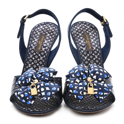 Louis Vuitton Crocodile Silk Bow Lock Slingback Pumps 37 2 of 8
