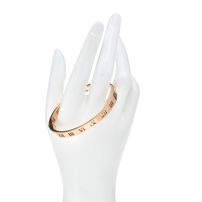 Tiffany 18K Rose Gold Diamond Atlas Pierced Hinged Bangle Bracelet 2 of 4