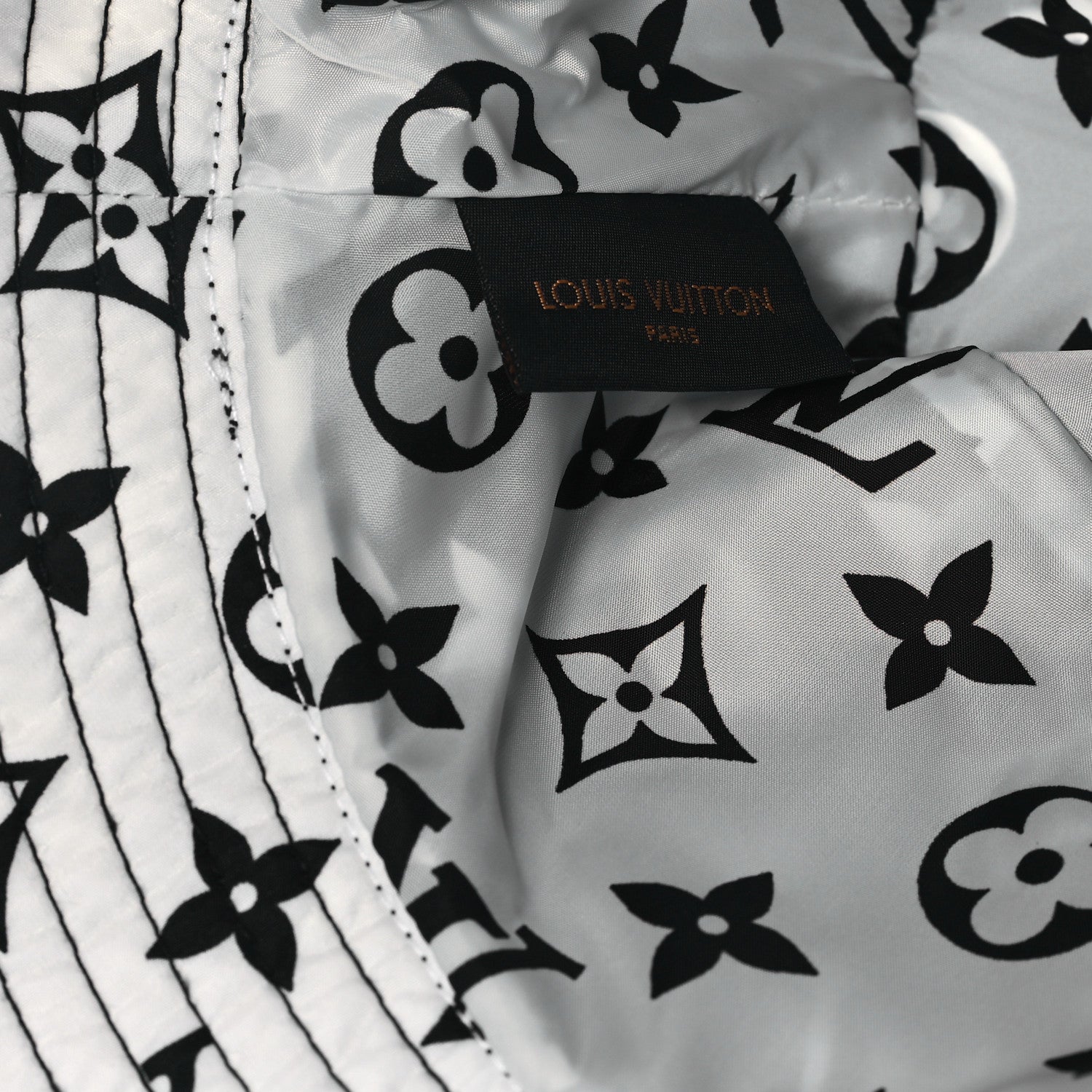 Louis Vuitton Nylon Monogram Reversible Bob Bucket Hat S Black White 8 of 13