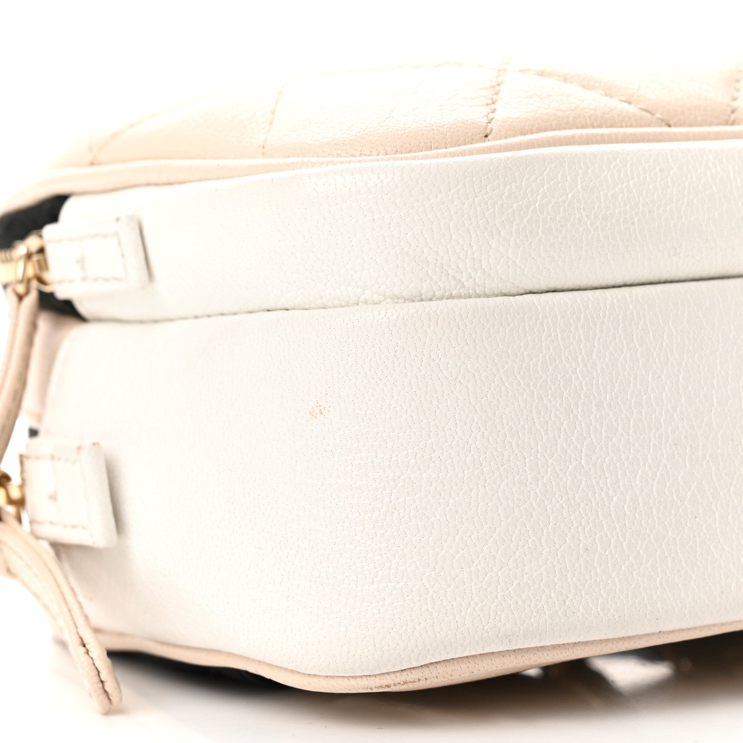 Chanel Goatskin Quilted Waist Bag Beige White Black 10 of 12