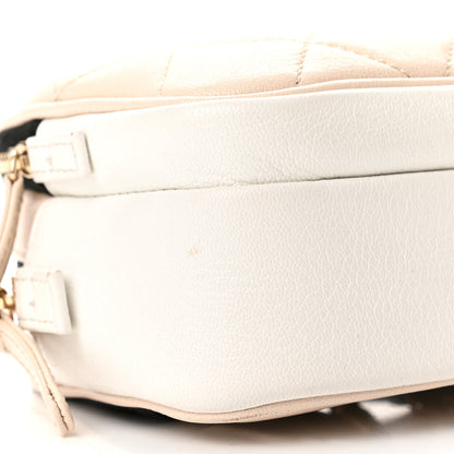 Chanel Goatskin Quilted Waist Bag Beige White Black 10 of 12