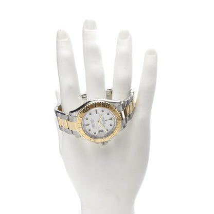 Rolex Stainless Steel 18K Yellow Gold 40mm Oyster Perpetual Date Yacht-Master Watch White 16623 2 of 6