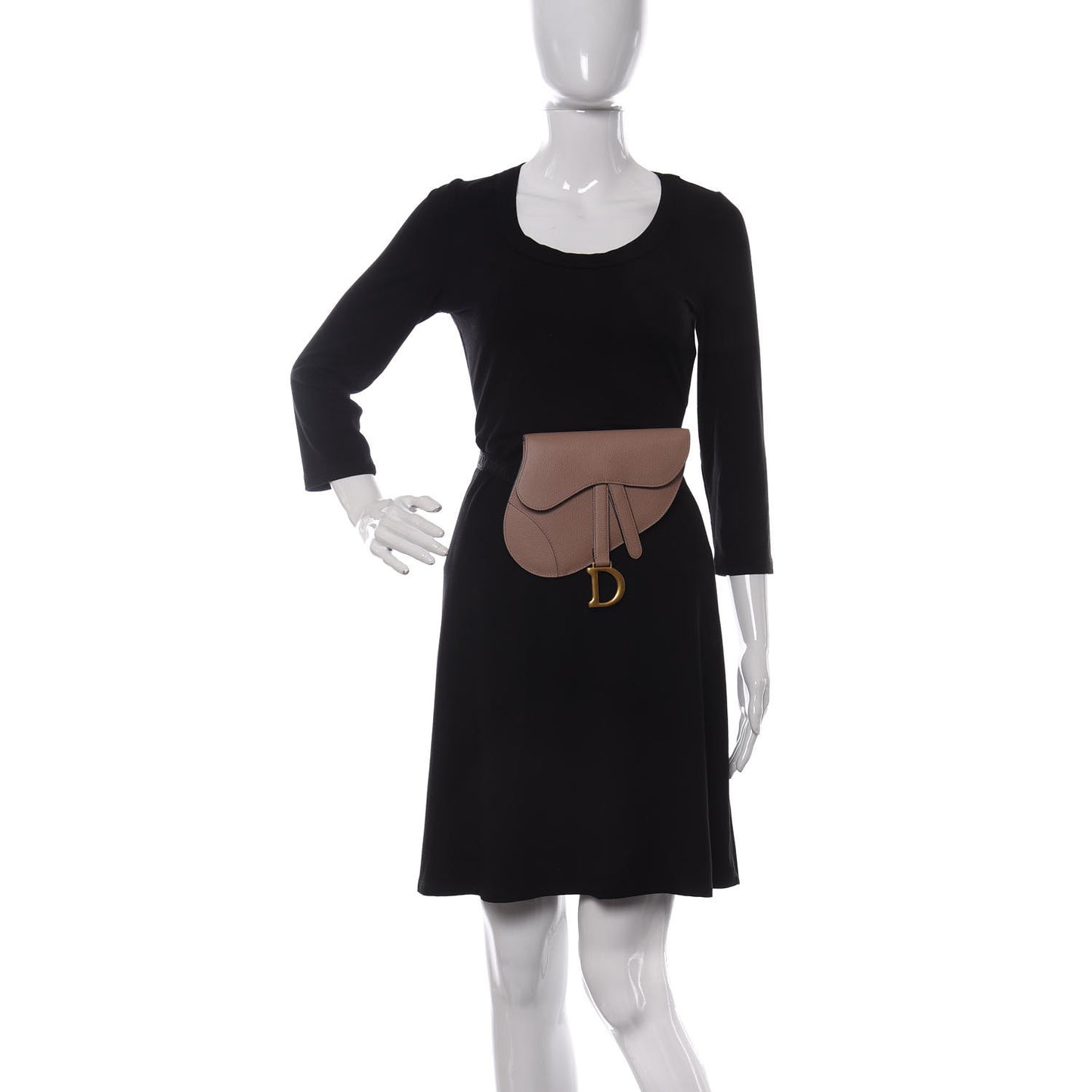 Grained Calfskin Saddle Belt Bag Fard