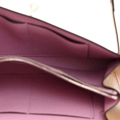 Hermes Epsom Verso Kelly Wallet To Go Chai Mauve Sylvestre 5 of 11