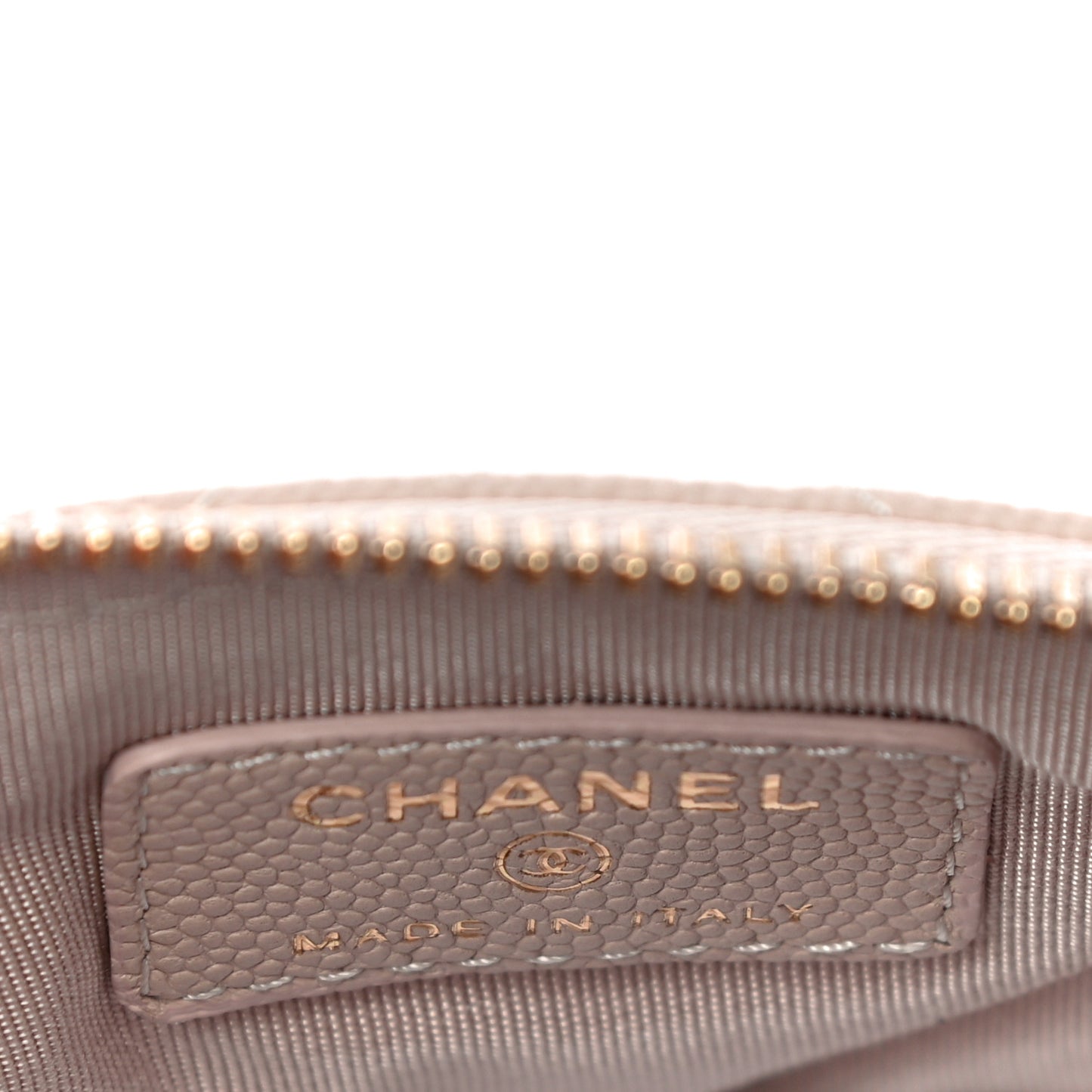 Caviar Chevron Quilted Small Ancient Greek Charms Cosmetic Case Beige