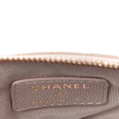 Chanel Caviar Chevron Quilted Small Ancient Greek Charms Cosmetic Case Beige 6 of 11