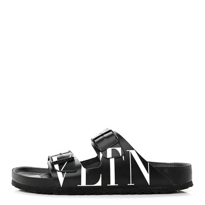 Valentino Garavani Calfskin VLTN Birkenstock Slide Sandals 43 Black 1 of 11