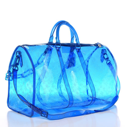 Louis Vuitton PVC Monogram Keepall Bandouliere 50 Blue 3 of 9